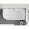 Mexen Silo freestanding corner right ridged bathtub 170 x 80 cm, white/gray, brushed nickel overflow - 52891708062P-97