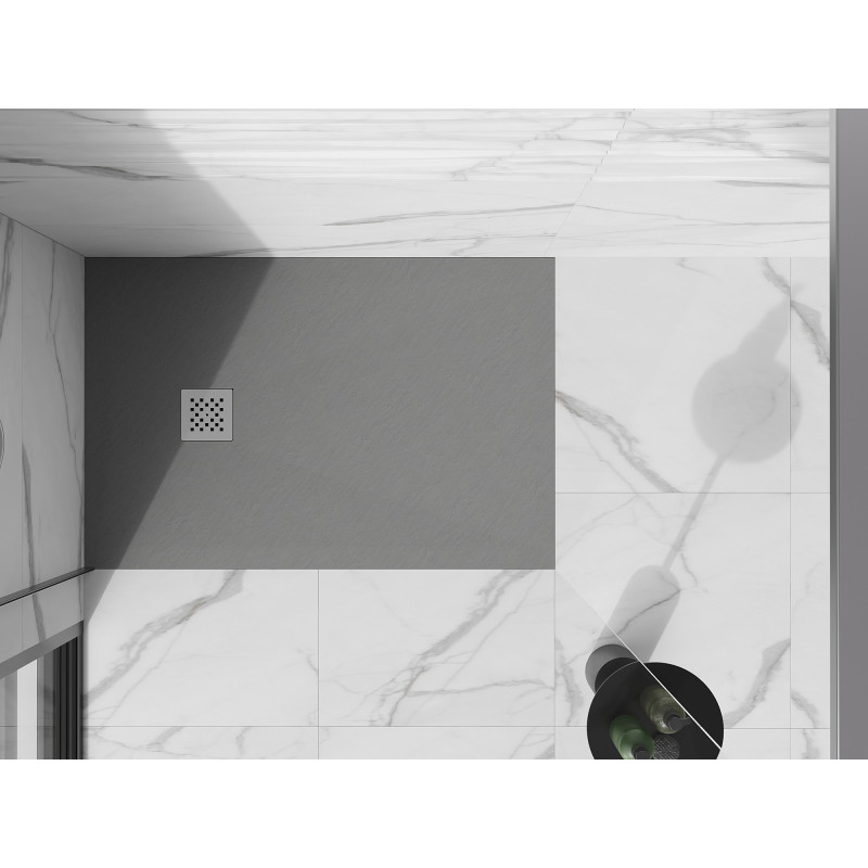 Mexen Stone+ composite rectangular shower tray 100 x 90 cm, gray-concrete - 44619010