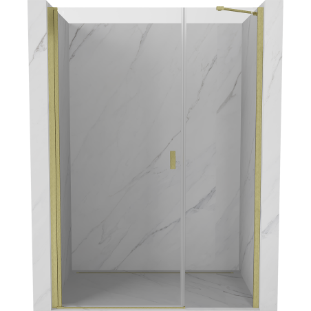 Mexen Mist-B 115 cm Pivot Shower Door, Transparent, Brushed Gold - 8A2-115-001-55-00