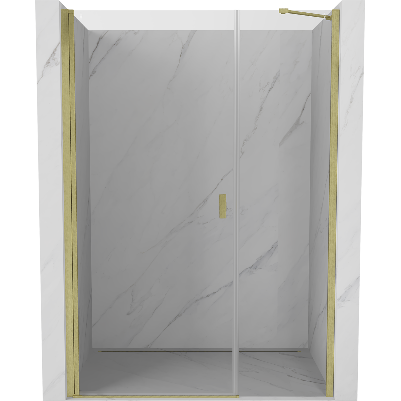 Mexen Mist-B hinged shower door 120 cm, transparent, brushed gold - 8A2-120-001-55-00