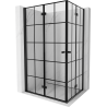 Mexen Mist-F Duo Foldable Shower Cabin Left 120 x 95 cm, Black Grid, Black - 8A6-120L-095P-70-77