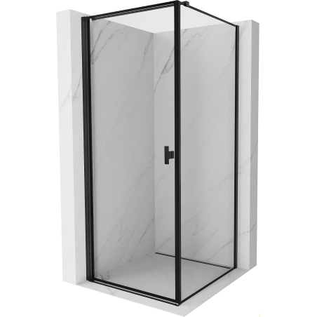 Mexen Mist-B left hinged shower enclosure 70 x 70 cm, black frame, black - 8A2T-070-070-70-70-L