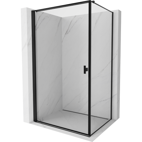 Mexen Mist-B shower cabin pivot door left 80 x 70 cm, black frame, black - 8A2T-080-070-70-70-L
