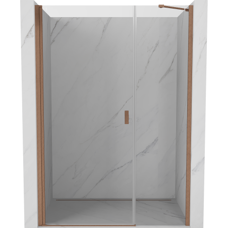 Mexen Mist-B 115 cm Swing Shower Door, Transparent, Brushed Copper - 8A2-115-001-65-00