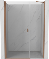 Mexen Mist-B 120 cm Hinged Shower Door, Transparent, Brushed Copper - 8A2-120-001-65-00