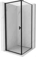 Mexen Mist-B shower enclosure hinged left 100 x 100 cm, black frame, black - 8A2T-100-100-70-70-L