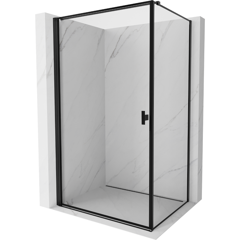 Mexen Mist-B Left Hinged Shower Enclosure 100 x 120 cm, Black Frame, Black - 8A2T-100-120-70-70-L