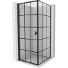 Mexen Mist-B shower enclosure pivot left 70 x 70 cm, black grid, black - 8A2T-070-070-70-77-L