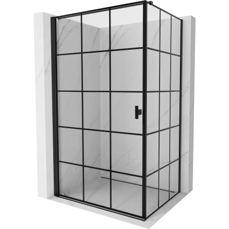 Mexen Mist-B left-hinged shower cabin 90 x 75 cm, black grid, black - 8A2T-090-075-70-77-L