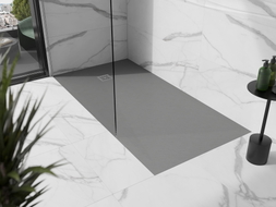 Mexen Stone+ composite rectangular shower tray 160 x 90 cm, gray-concrete - 44619016