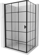 Mexen Mist-B shower enclosure with left hinge 100 x 80 cm, black grid, black - 8A2T-100-080-70-77-L