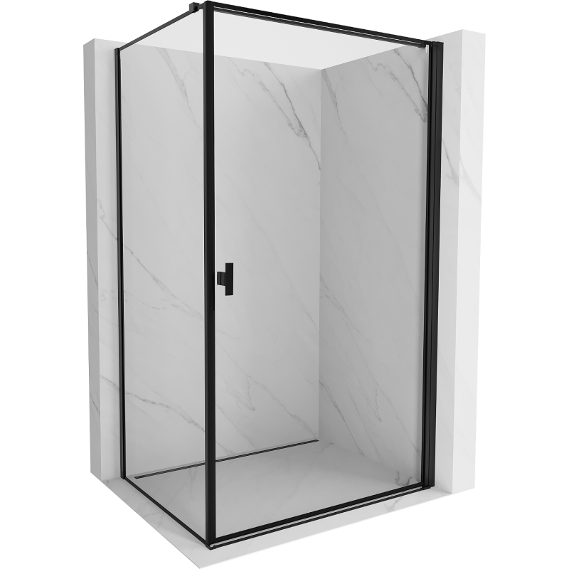 Mexen Mist-B right hinged shower enclosure 100 x 70 cm, black frame, black - 8A2T-100-070-70-70-P