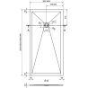 Mexen Stone+ rectangular composite shower tray 200 x 90 cm, Grey-Concrete - 44619020