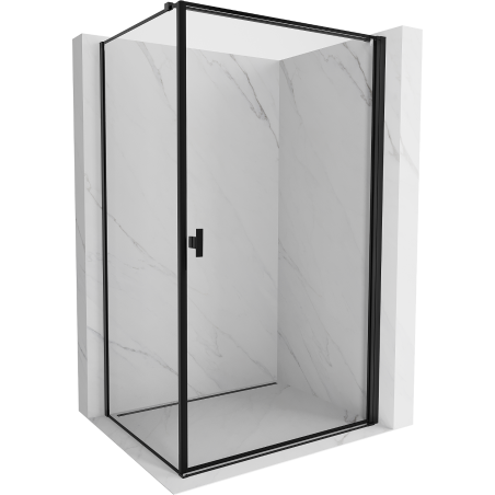 Mexen Mist-B right pivot shower enclosure 80 x 90 cm, black frame, black - 8A2T-080-090-70-70-P