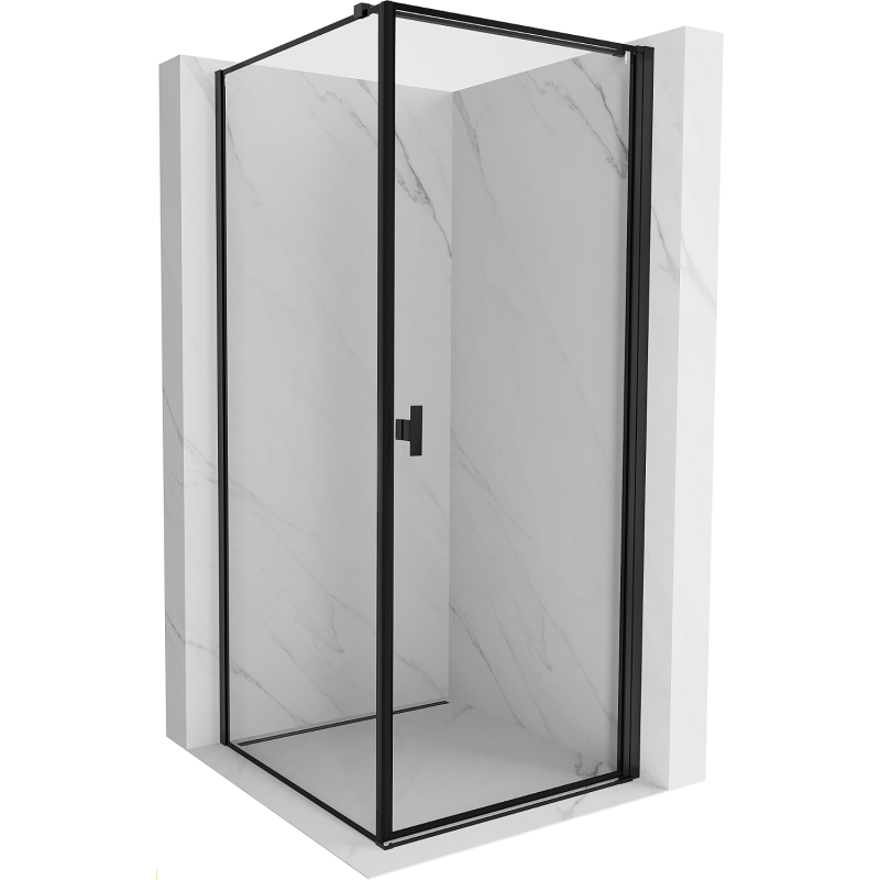 Mexen Mist-B hinged shower cabin right 100 x 100 cm, black frame, black - 8A2T-100-100-70-70-P