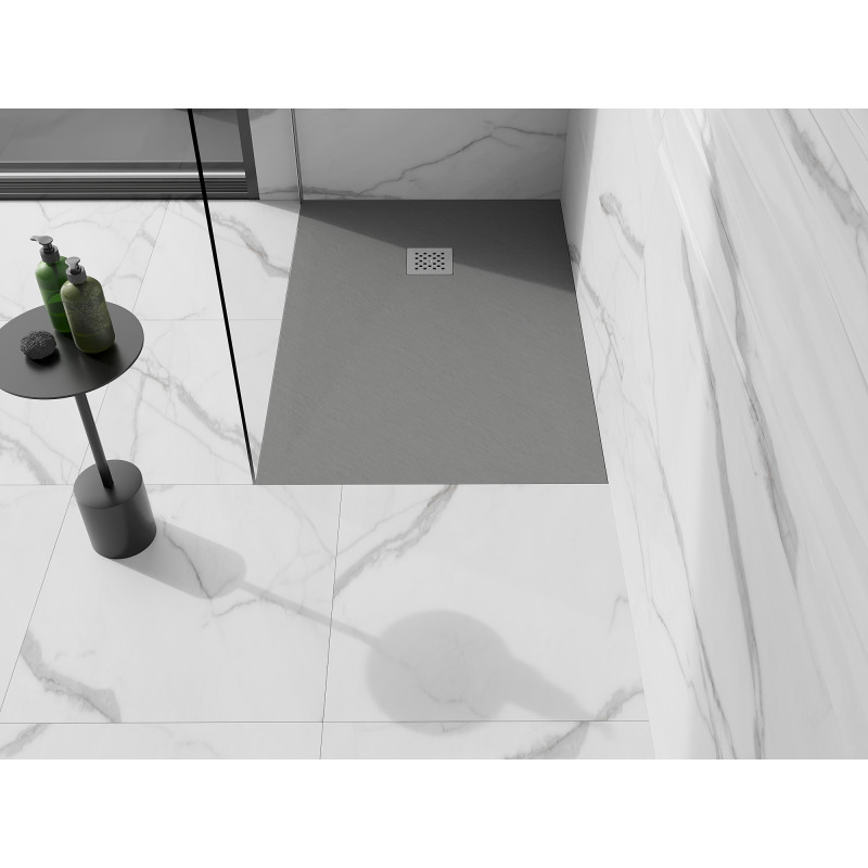 Mexen Stone+ rectangular composite shower tray 140 x 100 cm, gray-concrete - 44611014