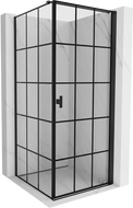 Mexen Mist-B right swing shower cabin 70 x 70 cm, black grid, black - 8A2T-070-070-70-77-P