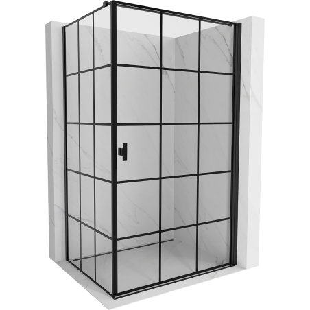 Mexen Mist-B right swing shower cabin 90 x 70 cm, black grid, black - 8A2T-090-070-70-77-P