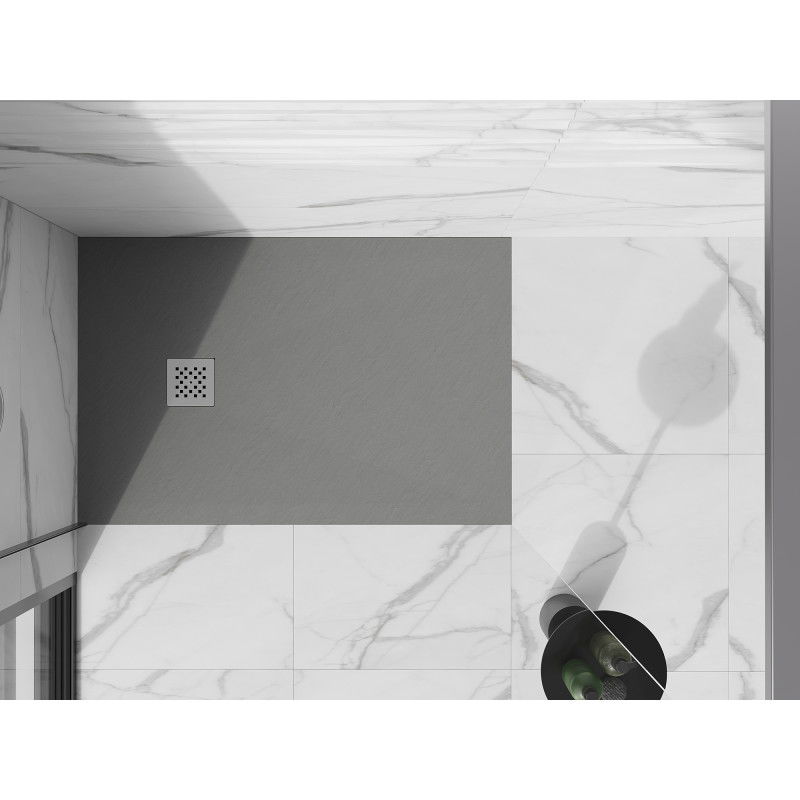 Mexen Stone+ composite rectangular shower tray 140 x 100 cm, grey-concrete - 44611014