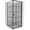 Mexen Mist-B right-hinged shower enclosure 100 x 100 cm, black grid, black - 8A2T-100-100-70-77-P