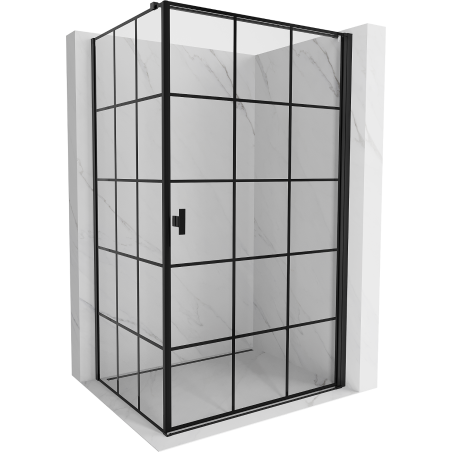 Mexen Mist-B shower enclosure hinged right 90 x 120 cm, black grid, black - 8A2T-090-120-70-77-P