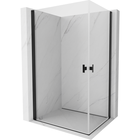 Mexen Mist-B Duo hinged shower cabin 90 x 75 cm, transparent, black - 8A2-090-075-70-00
