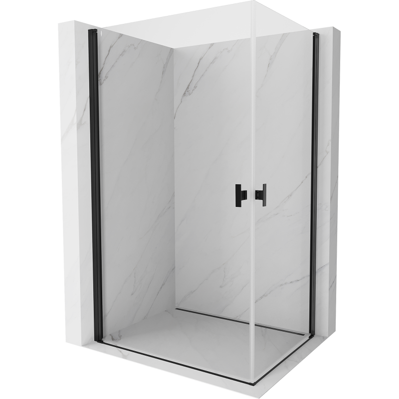 Mexen Mist-B Duo Hinged Shower Enclosure 95 x 85 cm, Transparent, Black - 8A2-095-085-70-00