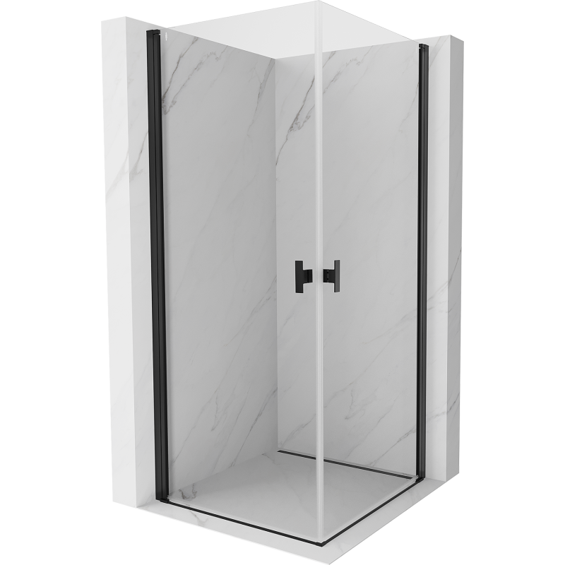 Mexen Mist-B Duo Swing Shower Enclosure 90 x 90 cm, Transparent, Black - 8A2-090-090-70-00