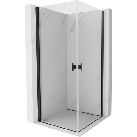 Mexen Mist-B Duo Swing Shower Enclosure 90 x 90 cm, Transparent, Black - 8A2-090-090-70-00