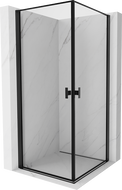 Mexen Mist-B Duo 70 x 70 cm hinged shower cabin, black frame, black - 8A2-070L-070P-70-70