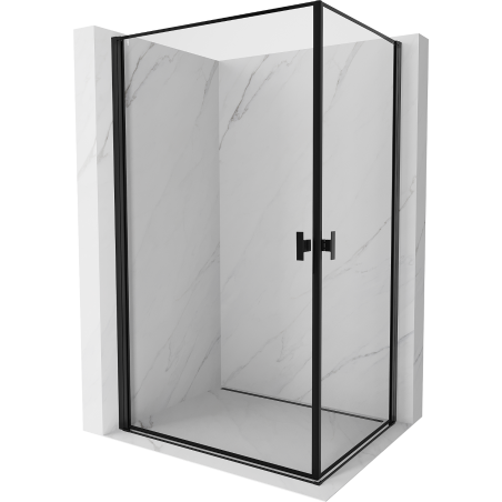 Mexen Mist-B Duo Hinged Shower Enclosure 70 x 90 cm, Black Frame, Black - 8A2-070L-090P-70-70