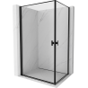 Mexen Mist-B Duo hinged shower enclosure 100 x 90 cm, black frame, black - 8A2-100L-090P-70-70