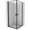 Mexen Mist-B Duo shower enclosure, hinged 100 x 100 cm, black frame, black - 8A2-100L-100P-70-70