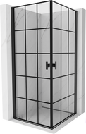 Mexen Mist-B Duo hinged shower enclosure 80 x 80 cm, black grid, black - 8A2-080L-080P-70-77