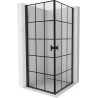 Mexen Mist-B Duo shower enclosure pivot 90 x 90 cm, black grid, black - 8A2-090L-090P-70-77