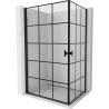 Mexen Mist-B Duo shower enclosure hinged 100 x 90 cm, black grid, black - 8A2-100L-090P-70-77