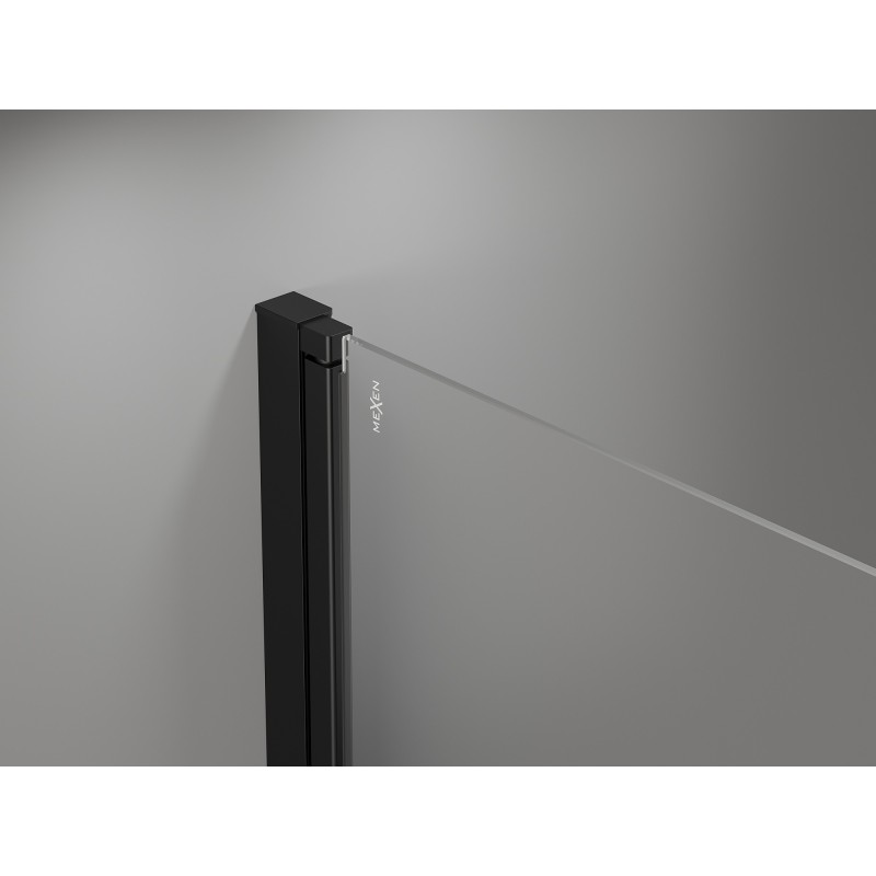 Mexen Mist-B Duo Hinged Shower Enclosure 100 x 100 cm, Black Grid, Black - 8A2-100L-100P-70-77
