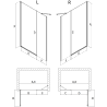 Mexen Mist-B 120 cm Hinged Shower Door, Transparent, Black - 8A2-120-001-70-00