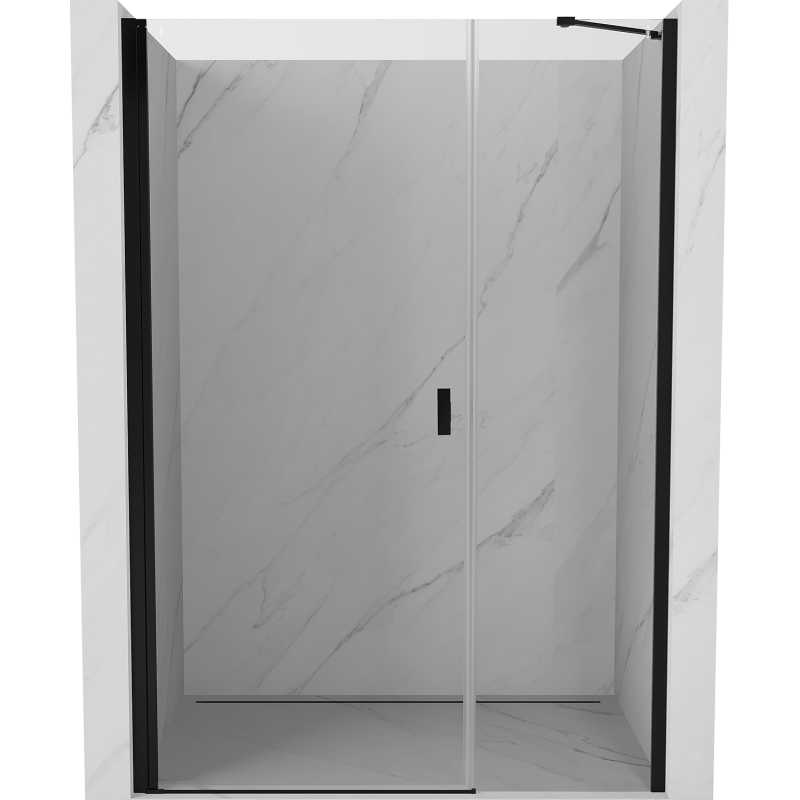 Mexen Mist-B 120 cm Hinged Shower Door, Transparent, Black - 8A2-120-001-70-00