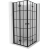 Mexen Mist-F Duo Foldable Shower Enclosure 110 x 110 cm, Black Grid, Black - 8A6-110L-110P-70-77