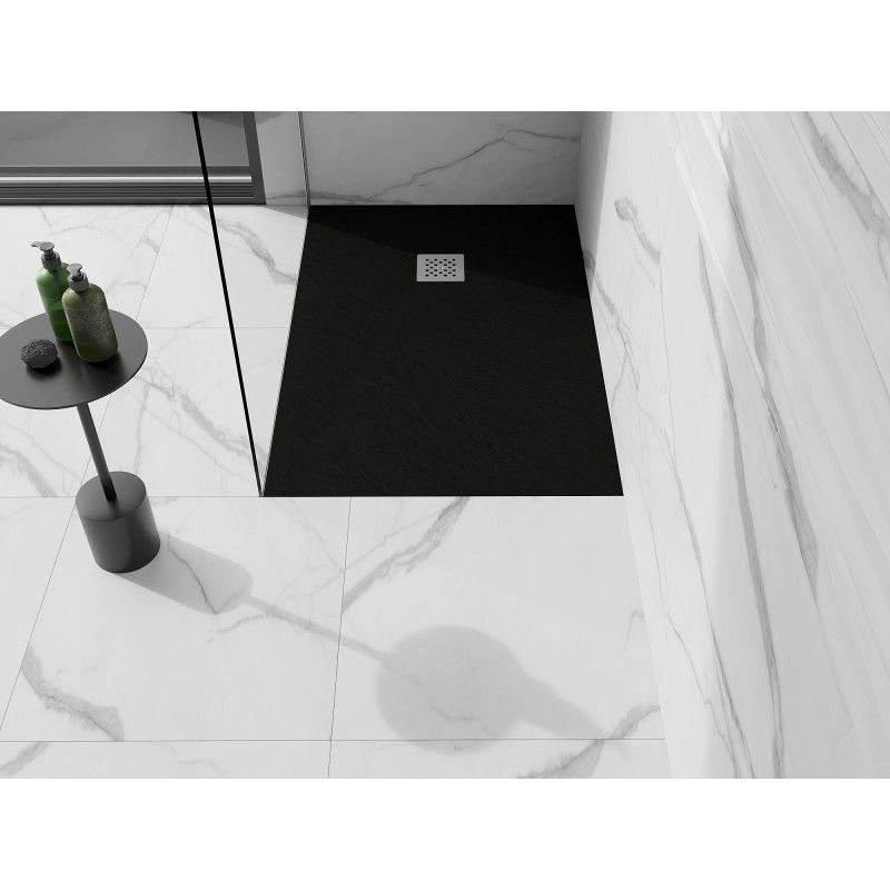Mexen Stone+ rectangular composite shower tray 100 x 70 cm, black - 44707010