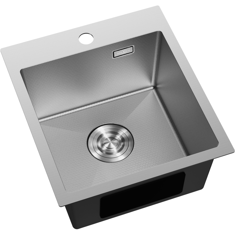 Mexen Solix stainless steel sink 1-bowl 400 x 450 mm, inox HC - 6401401000-01HC