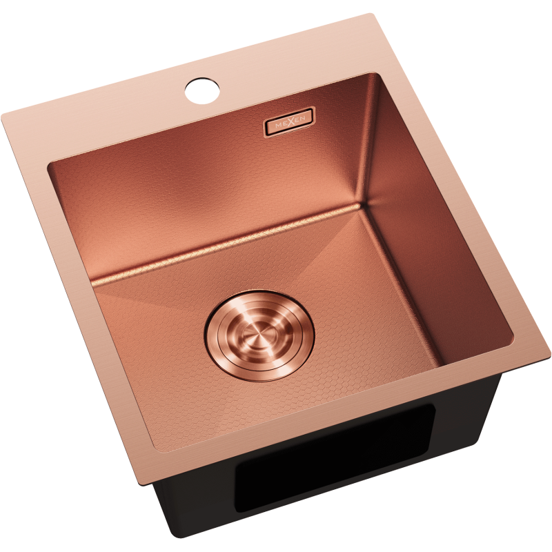 Mexen Solix stainless steel sink, 1-bowl, 400 x 450 mm, copper HC - 6401401000-65HC