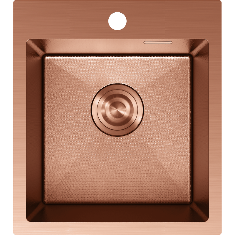 Mexen Solix stainless steel sink, 1-bowl, 400 x 450 mm, copper HC - 6401401000-65HC