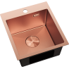 Mexen Solix stainless steel sink, 1-bowl, 400 x 450 mm, copper HC - 6401401000-65HC
