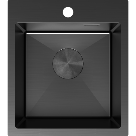 Mexen Solix stainless steel sink, single-bowl 400 x 450 mm, black - 6401401000-70