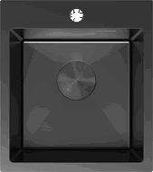 Mexen Solix stainless steel sink, single-bowl 400 x 450 mm, black - 6401401000-70