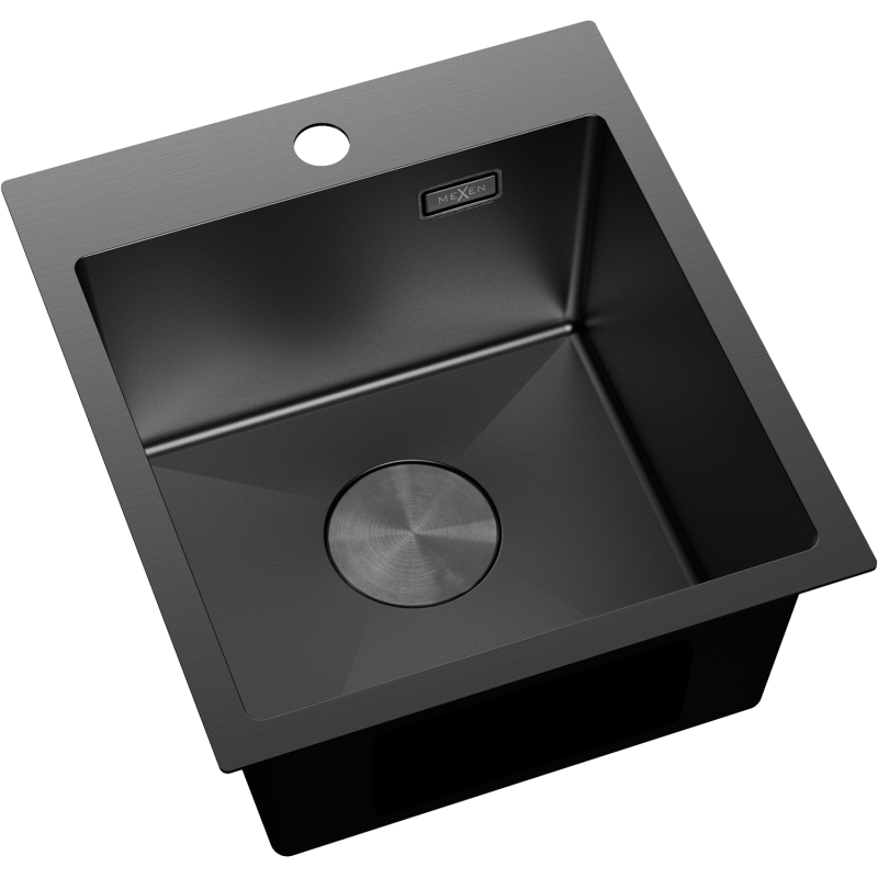 Mexen Solix 1-Bowl Stainless Steel Sink 400 x 450 mm, Black - 6401401000-70