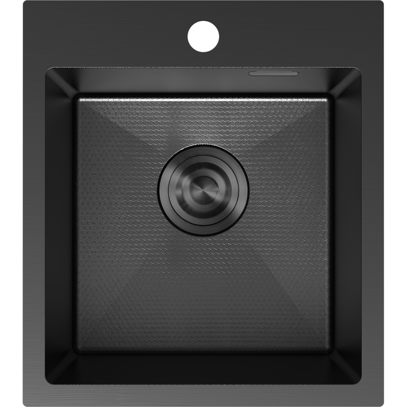 Mexen Solix stainless steel sink, 1-bowl, 400 x 450 mm, black HC - 6401401000-70HC