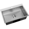 Mexen Solix stainless steel sink single-bowl 650 x 450 mm, inox - 6403651000-01